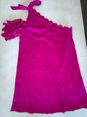 Bright Fuchsia Tie-Shoulder Slip